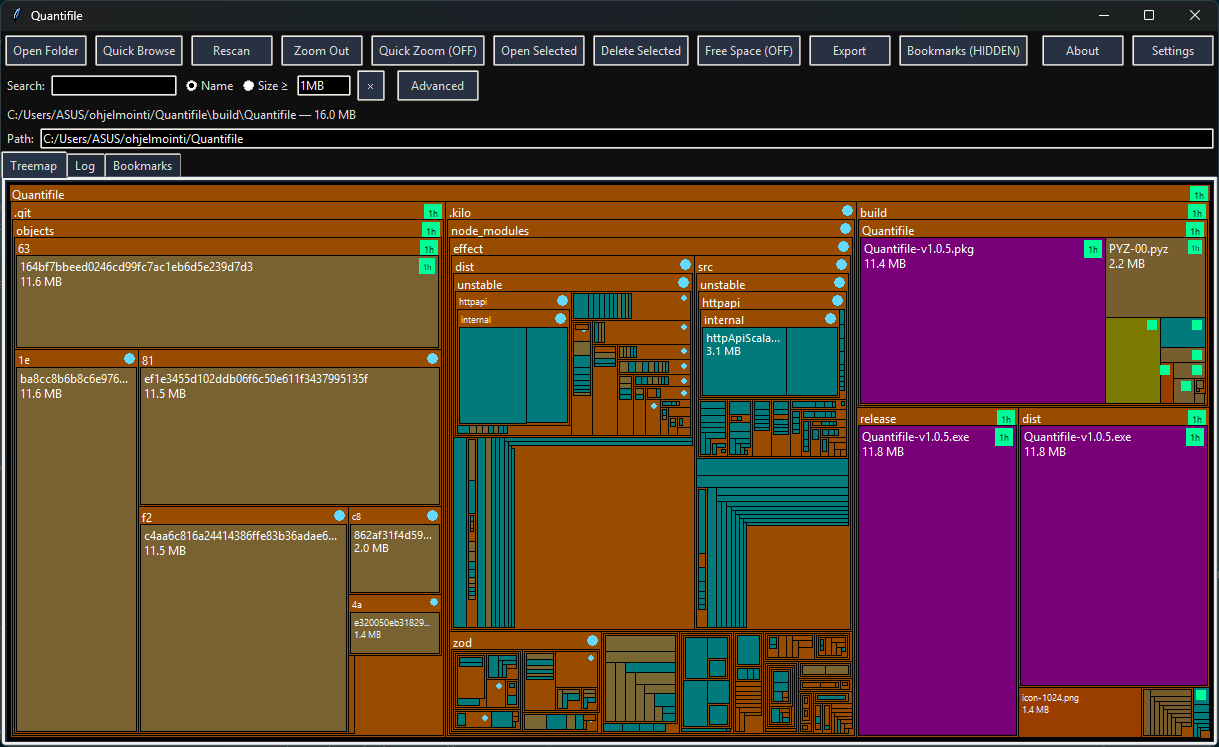 Quantifile screenshot